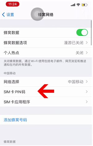 延寿苹果14维修网分享如何给iPhone14的SIM卡设置密码 